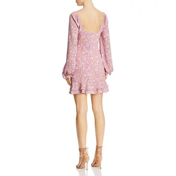 Likely Lyssa Ruffled Floral Print Mini Dress Pink Size 4 - Picture 5 of 8